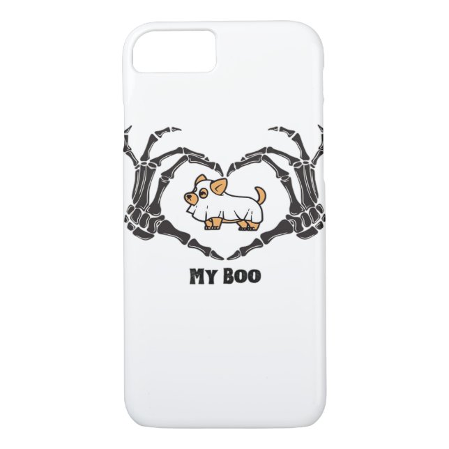 My Boo Chihuahua Costume With Skeleton Heart Hands Case-Mate iPhone Case (Back)