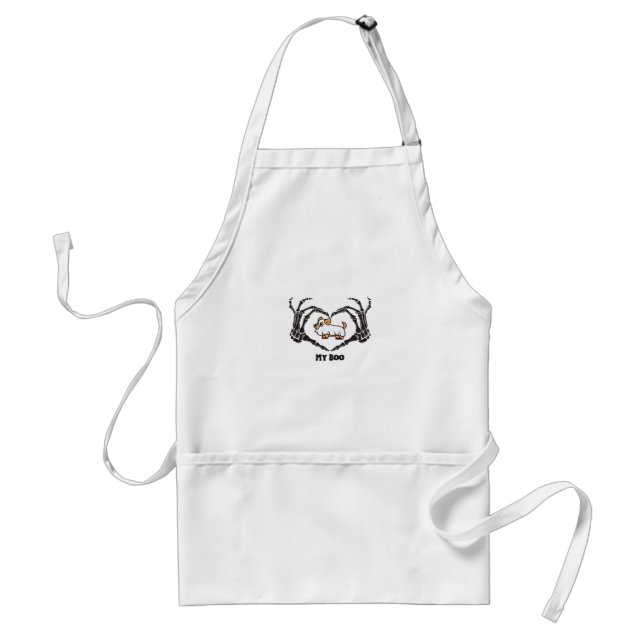My Boo Chihuahua Costume With Skeleton Heart Hands Standard Apron (Front)