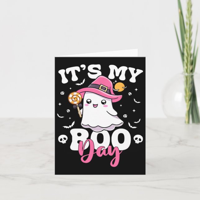 My Boo Day Cute Halloween Birthday Ghost Boy Girl  Card (Front)