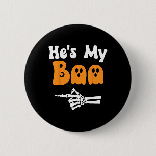 My Boo Matching Halloween Pajama Couples Hes My Bo 6 Cm Round Badge