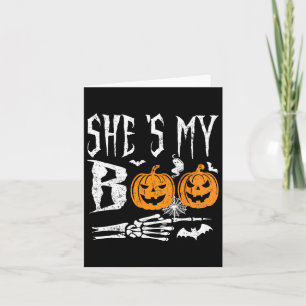 My Boo Skeleton Hand Pumpkin Halloween Matching Fu Card