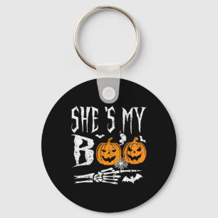 My Boo Skeleton Hand Pumpkin Halloween Matching Fu Key Ring