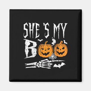 My Boo Skeleton Hand Pumpkin Halloween Matching Fu Magnet