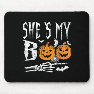 My Boo Skeleton Hand Pumpkin Halloween Matching Fu Mouse Pad