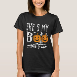 My Boo Skeleton Hand Pumpkin Halloween Matching Fu T-Shirt