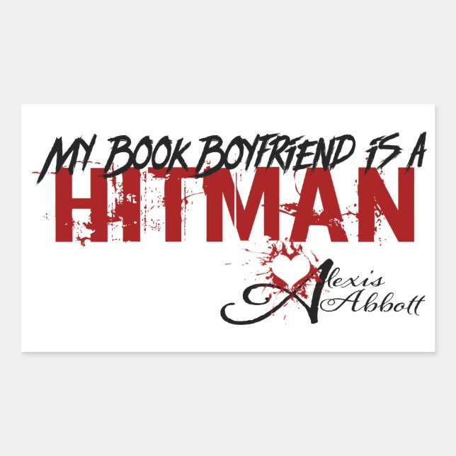 My Book Boyfriend is a Hitman Rectangular Sticker (Front)
