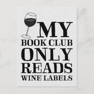 My Book Club Only Reads Wine Labels Postcard