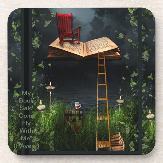 "My Book Said Come Fly With Me" Art Coaster (Front)