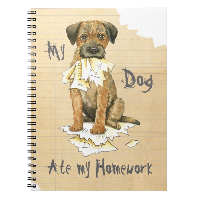 My Border Terrier Ate My Homework Notebook (Front)