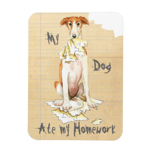 My Borzoi Ate My Homework Magnet