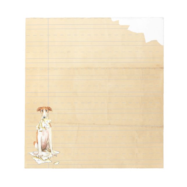 My Borzoi Ate My Homework Notepad (Front)