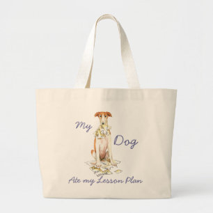 My Borzoi Ate my Lesson Plan Large Tote Bag