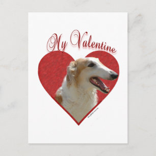 My Borzoi Valentine Holiday Postcard