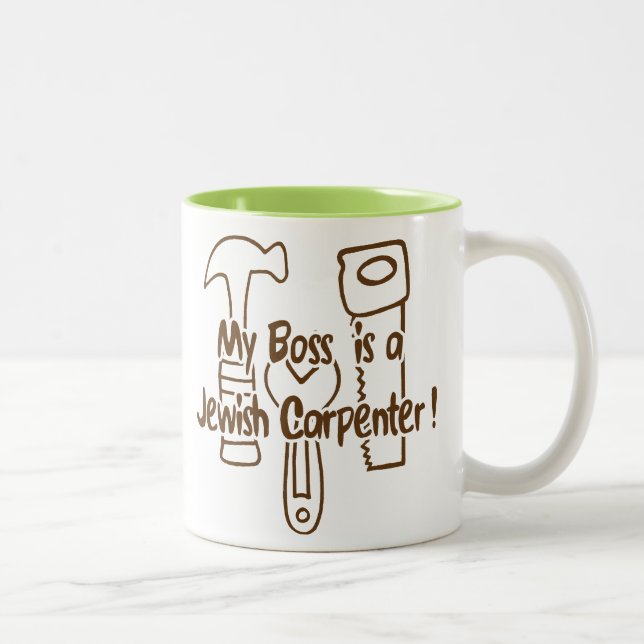My Boss is a Jewish Carpenter ! Two-Tone Coffee Mug (Right)