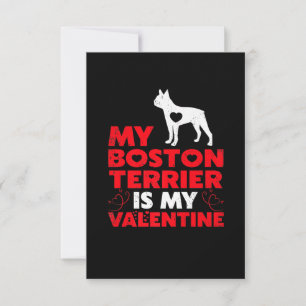 My Boston Terrier Is My Valentine Boston Terrier RSVP Card