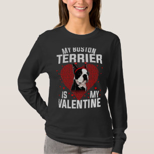 My Boston Terrier Is My Valentine Boys Girls T-Shirt