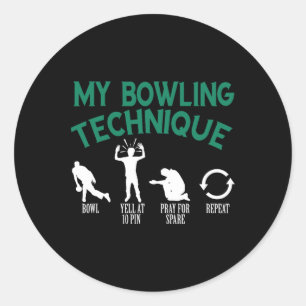 My Bowling Technique Bowling Classic Round Sticker
