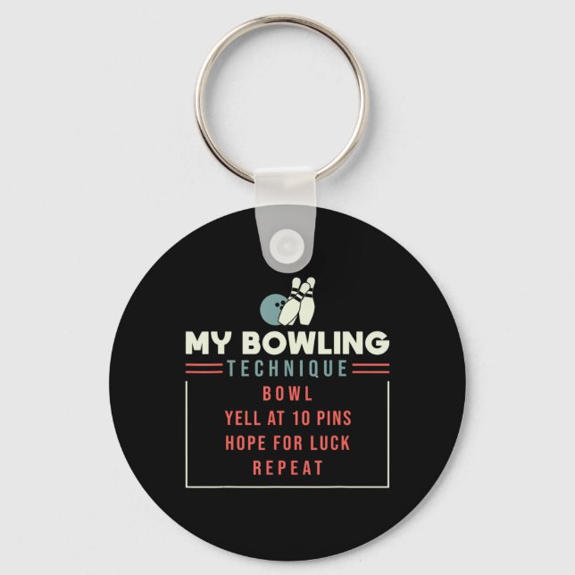 My Bowling Technique - Bowling  Key Ring (Front)
