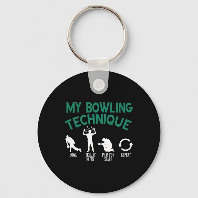 My Bowling Technique Bowling  Key Ring (Front)