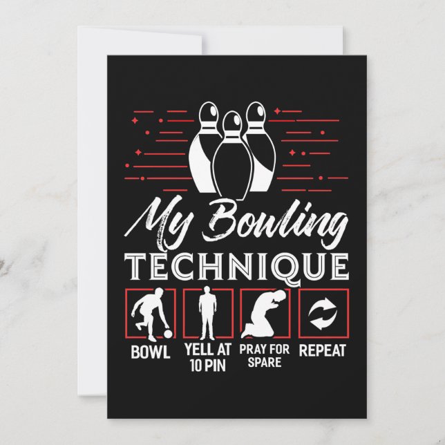 My Bowling Technique Invitation (Front)
