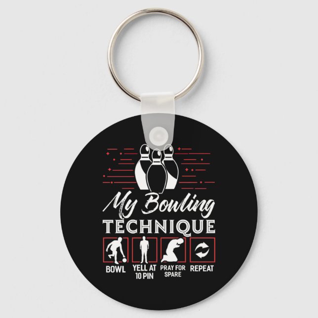 My Bowling Technique Key Ring (Front)