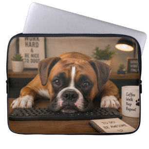 My Boxer Dog Is Working Hard Laptop Sleeve