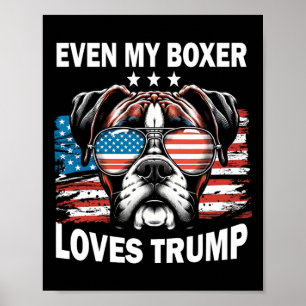 My Boxer Loves Trump Poster