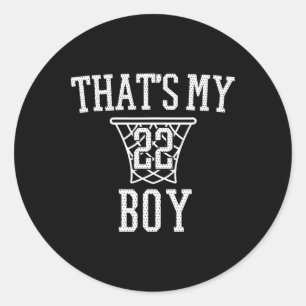 My Boy #22 Bysketbyll Number 22 Jersey Bysketbyll Classic Round Sticker