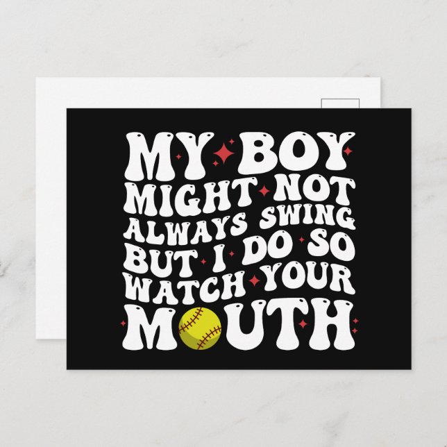 My Boy Might Not Always Swing But I Do So Watch  Postcard (Front/Back)