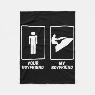 My Boyfriend Jet Skiing Jetski Jet Skier Watercraf Fleece Blanket
