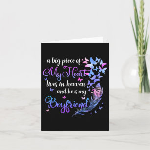 My Boyfriend Lives In Heaven Memorial Quote Card