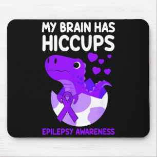 My Brain Has Hiccups Purple Ribbon Epilepsy Mouse Pad