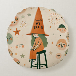 My brain inside illustration  round cushion