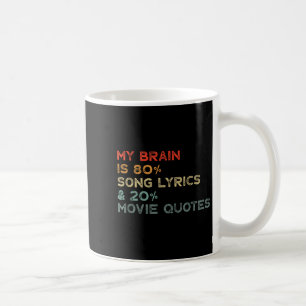 My Brain Is 80% Song Lyrics & 20% Movie Quotes Coffee Mug