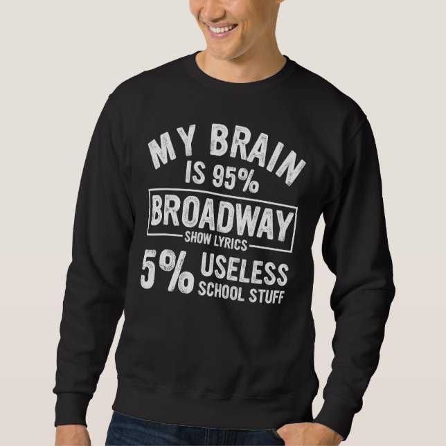 My Brain Is 95 Broadway Lyrics Fun Drama Actor Act Sweatshirt (Front)