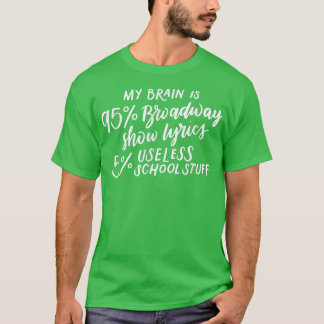 My Brain is 95 Broadway Lyrics Fun Drama Actor Act T-Shirt