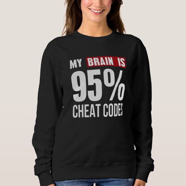 My Brain Is 95 Cheat Codes Coder Programmer Tee (Front)