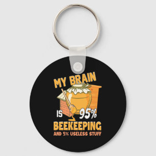 My Brain Is 95 Percents Beekeeping Key Ring