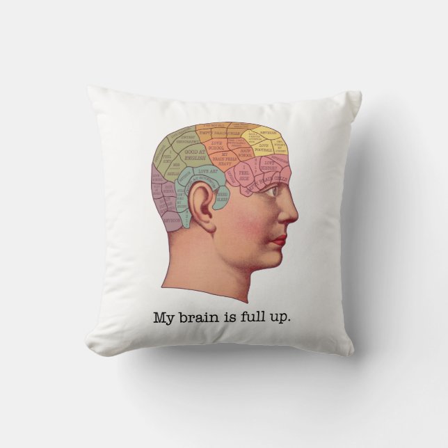 My Brain is Full Up Cushion (Front)
