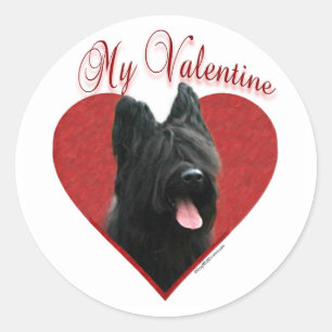 My Briard Valentine Classic Round Sticker