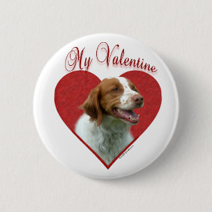My Brittany Spaniel Valentine 6 Cm Round Badge