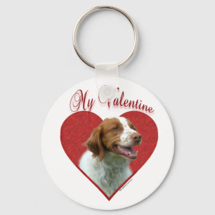 My Brittany Spaniel Valentine Key Ring