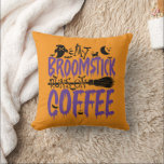 My Broomstick Runs On Coffee addict Halloween Cool Cushion<br><div class="desc">Celebrate birthdays and Halloween with a touch of spooky vibes. Our "My Broomstick Runs On Coffee" design making it a fantastic present option.</div>