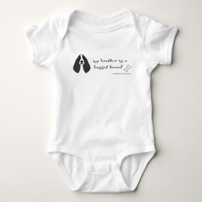 My brother is a Basset Hound Baby Bodysuit (Front)