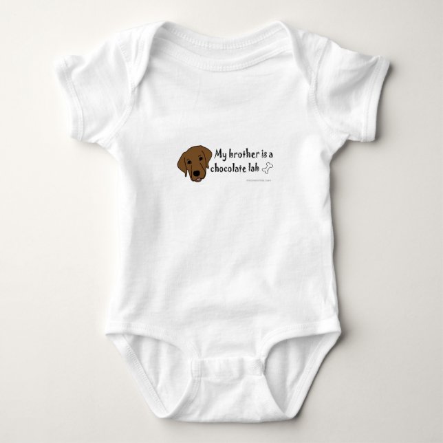 my brother is a chocolate lab baby bodysuit (Front)