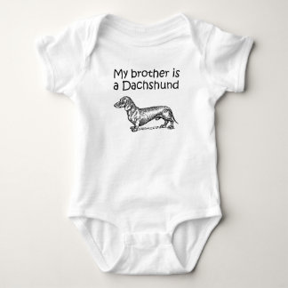 My Brother Is A Dachshund Baby Bodysuit