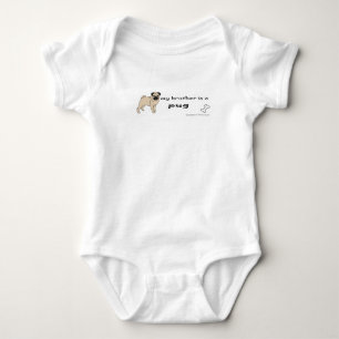 My brother is a pug baby bodysuit