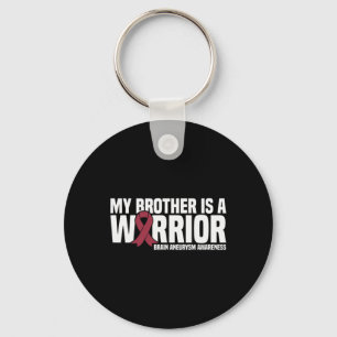 My Brother is a Warrior Brain Aneurysm Awareness Key Ring
