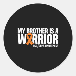 My Brother Is A Warrior Orange Ribbon Rsdcrps Awar Classic Round Sticker
