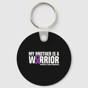 My Brother is a Warrior Pancreatic Cancer Awarenes Key Ring